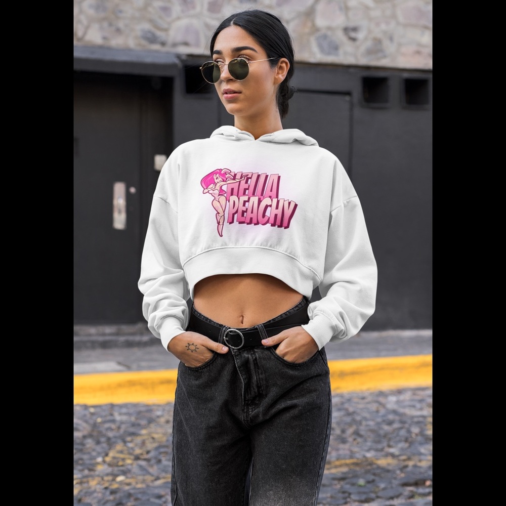 Women’s Cropped “Hella Peachy” Hoodie